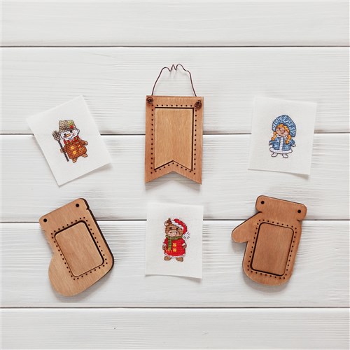 Christmas Charms Cross-Stitch Kit & Frame Set