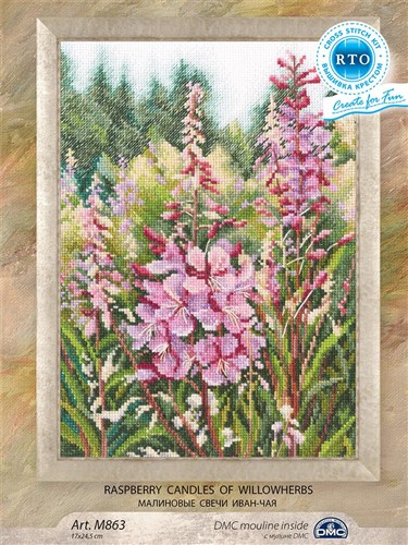 Raspberry Candles Of Willowherbs Cross Stitch Kit