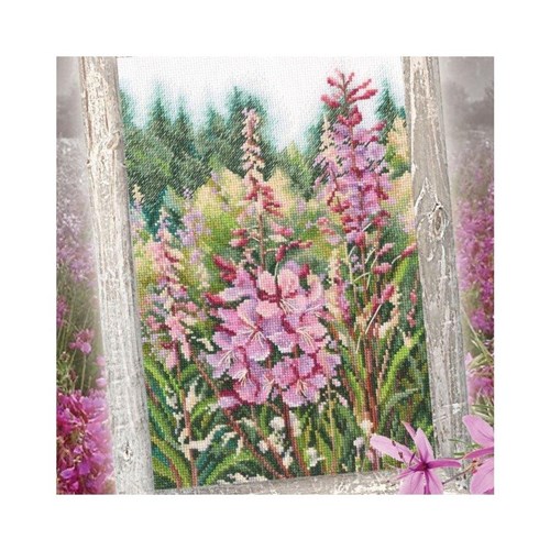 Raspberry Candles Of Willowherbs Cross Stitch Kit