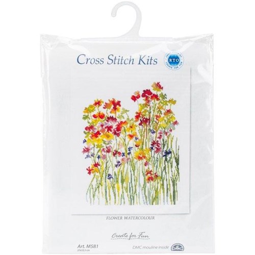 Flower Watercolour Cross Stitch Kit