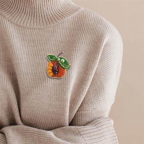 Apricot Brooch Beadwork Kit