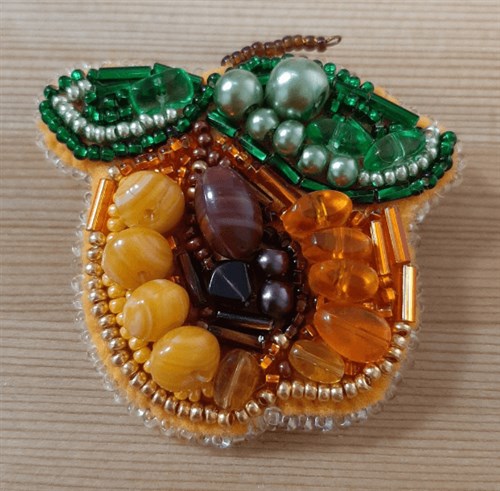 Apricot Brooch Beadwork Kit