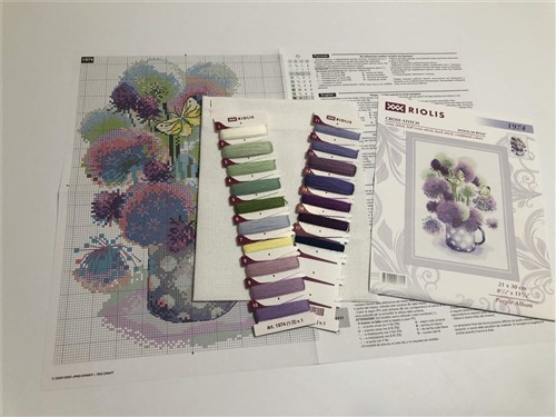 Purple Allium Cross Stitch Kit
