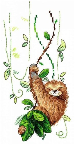Perky Sloth Cross Stitch On Clothes