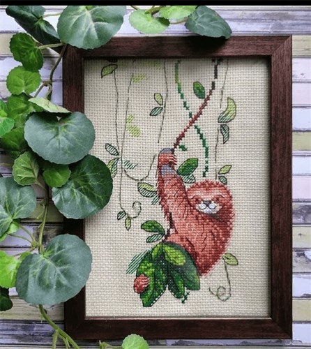Perky Sloth Cross Stitch On Clothes