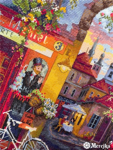 French Cafe Cross-Stitch Kit