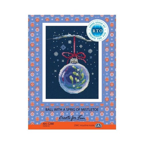 Ball With A Sprig Of Mistletoe Cross Stitch Kit