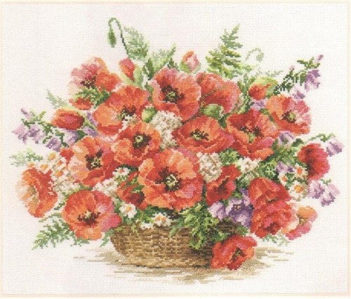Basket Of Poppies Cross-Stitch Kit