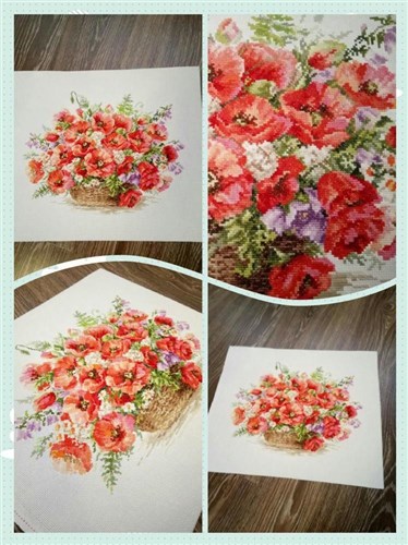 Basket Of Poppies Cross-Stitch Kit