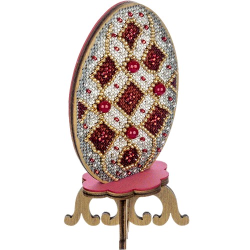 Beaded Easter Egg Cross Stitch Kit On Wood