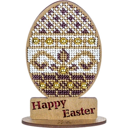 Beaded Egg On Wood