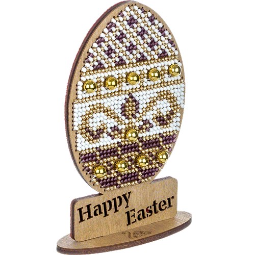 Beaded Egg On Wood