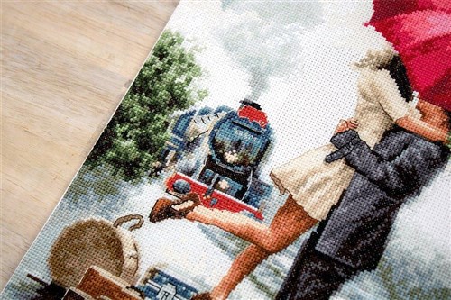 Couple On Train Station Cross-Stitch Kit