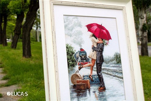 Couple On Train Station Cross-Stitch Kit