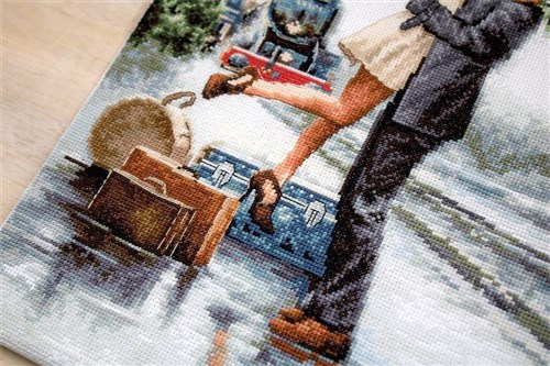 Couple On Train Station Cross-Stitch Kit