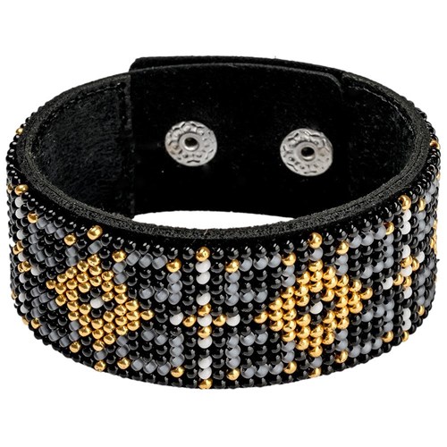 Artificial Leather Bead Bracelet Embroidery Kit