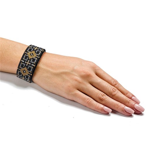 Artificial Leather Bead Bracelet Embroidery Kit