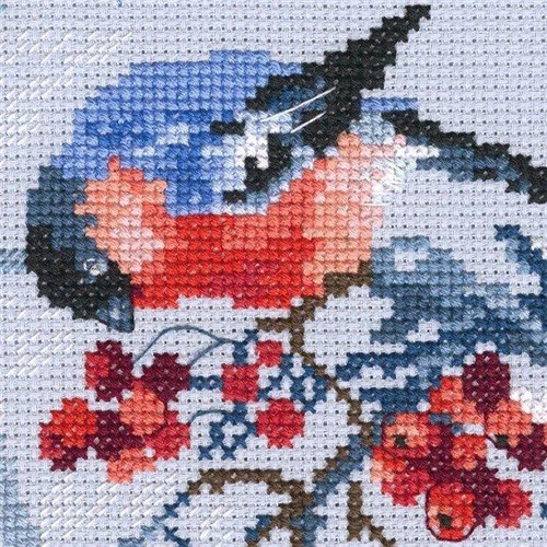 Bullfinches In Rowanberries Cross Stitch Kit