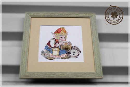 Elf With Hedgehog Cross-Stitch Kit