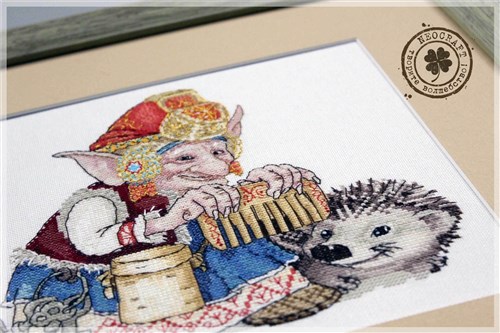 Elf With Hedgehog Cross-Stitch Kit