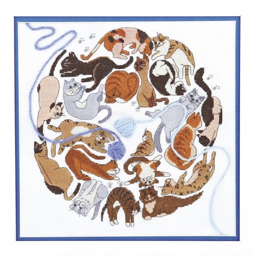 Game Of Cats Cross Stitch Kit