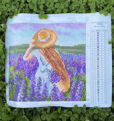 Girl In Lavender Field Diamond Painting Kit