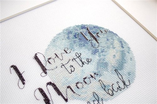 Cross Stitch Kit Love You To The Moon