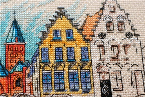 Cross Stitch Kit Colored Town