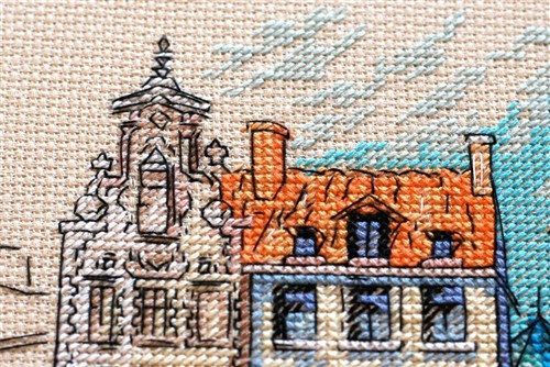 Cross Stitch Kit Colored Town