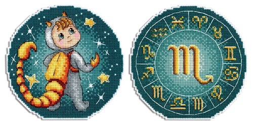 Zodiac Signs - Scorpio Plastic Canvas Cross Stitch Kit