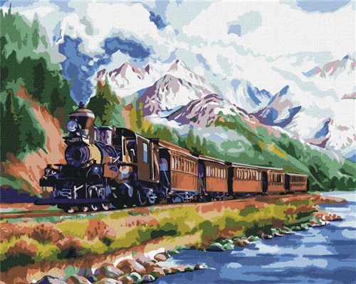 Paint By Numbers Kit Train Home