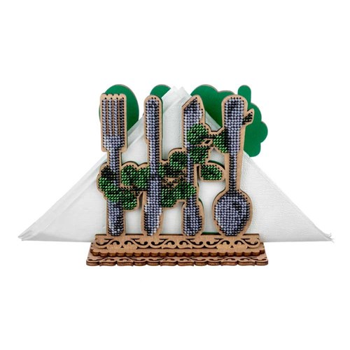 Napkin Holder Beadwork Kit On Wood