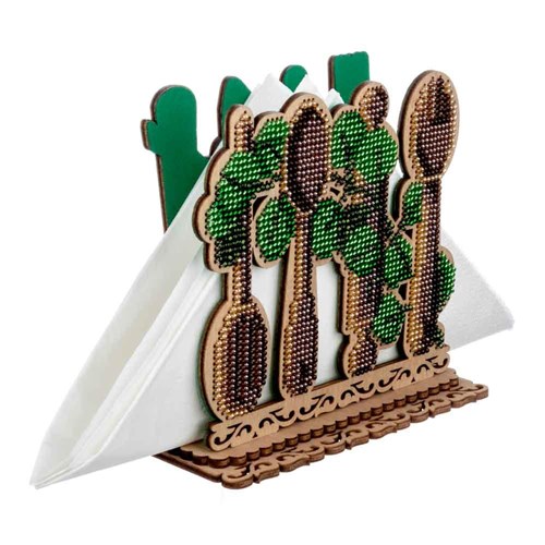 Napkin Holder Beadwork Kit On Wood