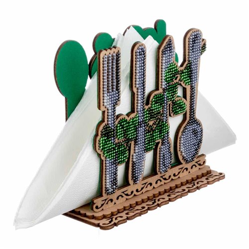 Napkin Holder Beadwork Kit On Wood