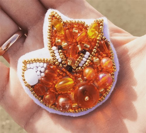 Fox Brooch Beadwork Kit