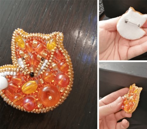 Fox Brooch Beadwork Kit