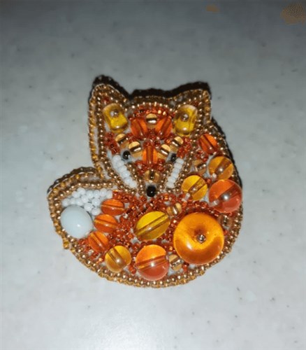 Fox Brooch Beadwork Kit