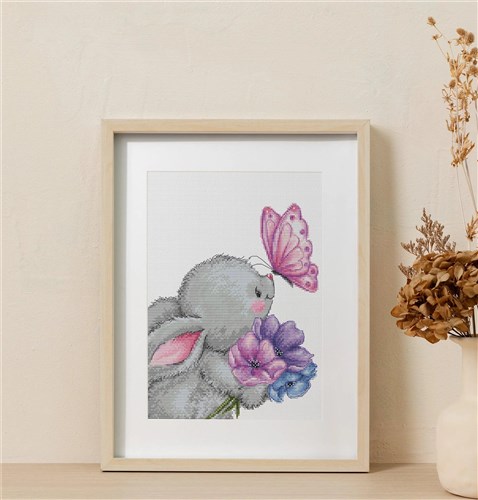 Rabbit And Butterfly Cross Stitch Kit