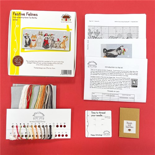 Festive Felines Cross Stitch Kit
