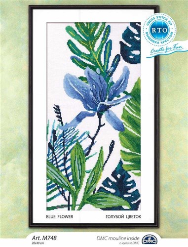 Blue Flower Cross Stitch Kit