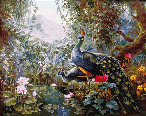 Paint By Numbers Kit Fairytale Peacocks