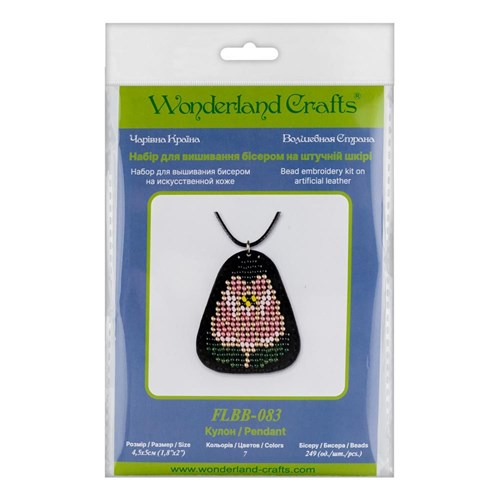 Bead Embroidery Kit On Artificial Leather Pendant