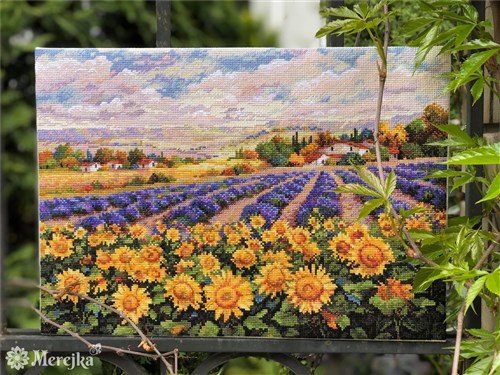 Fields Of Lavender And Sun Cross Stitch Kit
