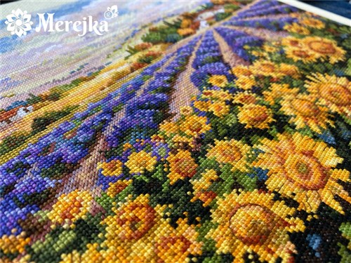 Fields Of Lavender And Sun Cross Stitch Kit