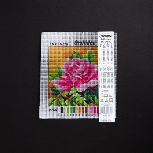 Rose Needlepoint Canvas For Halfstitch W/O Yarn