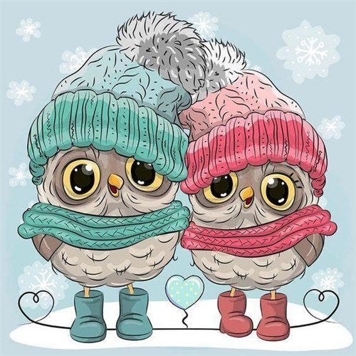 Winter Owlets Diamond Painting Kit