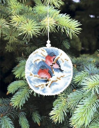 Plastic Canvas Cross Stitch Kit Bird Christmas Ornament
