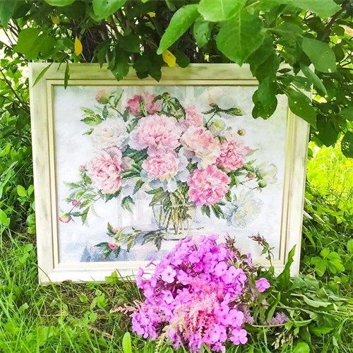Peonies By The Window Cross-Stitch Kit