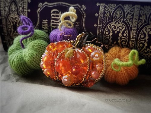 Pumpkin Brooch Beadwork Kit