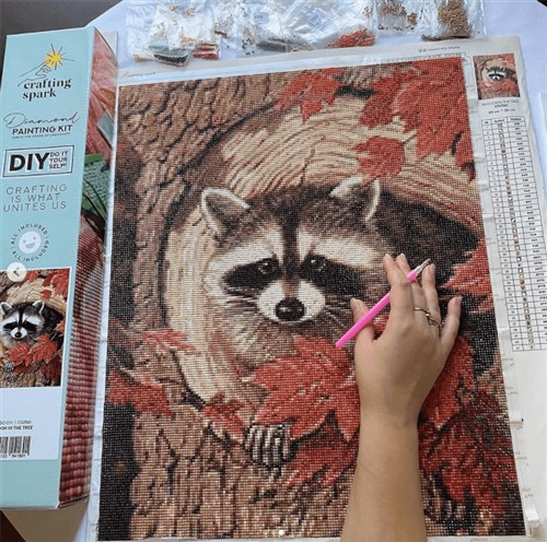 Racoon In The Tree Diamond Painting Kit